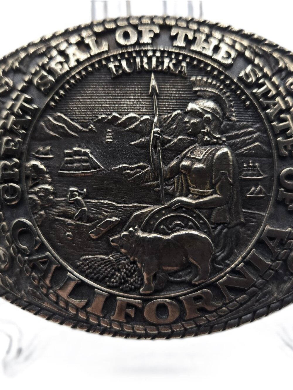Tony Lama Exclusive State Series California   Brass Belt Buckle 2.5" X 4"